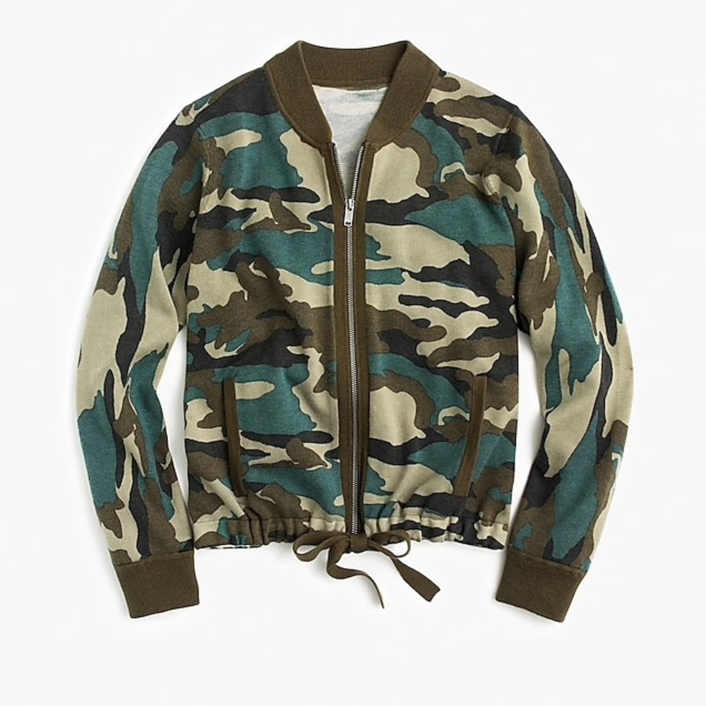 J. Crew Women's Camo Bomber Sweater/Jacket